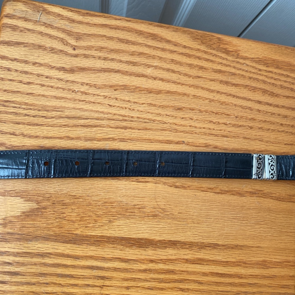 Brighton Black/Tan Reversible Croc Embossed 1” Leather Belt SZ XL - Picture 4 of 7